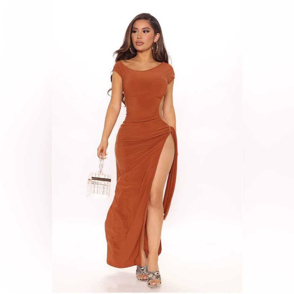 Camel vacation maxi dress